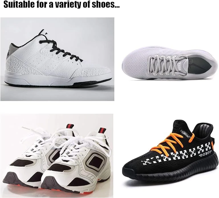 Fashion Multi-Color Polyester Oval Half Shoelaces With Plastic Metal Aglets Custom Solid Round Shoe Laces for Sneakers