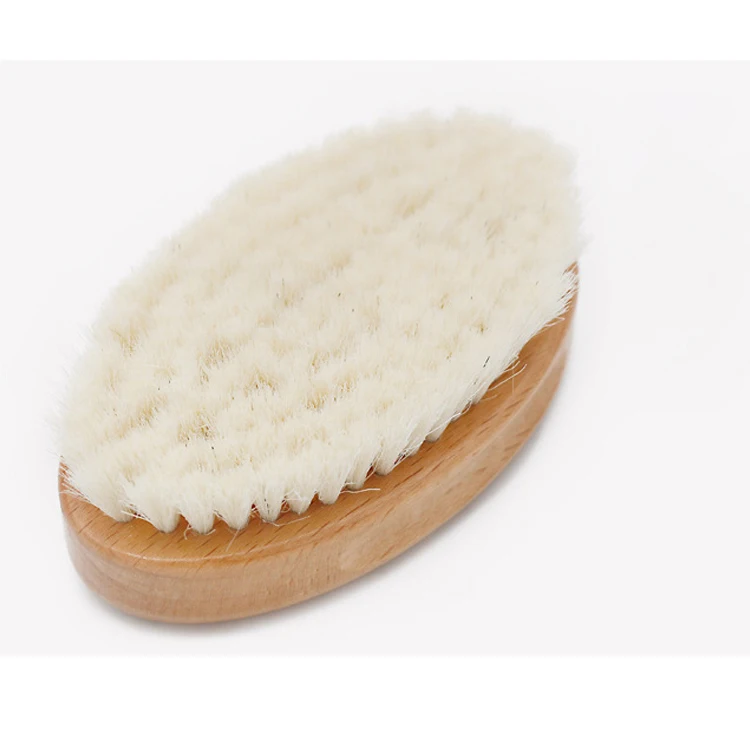 Wholesale natural wooden  baby body spa massage goat brush baby hair