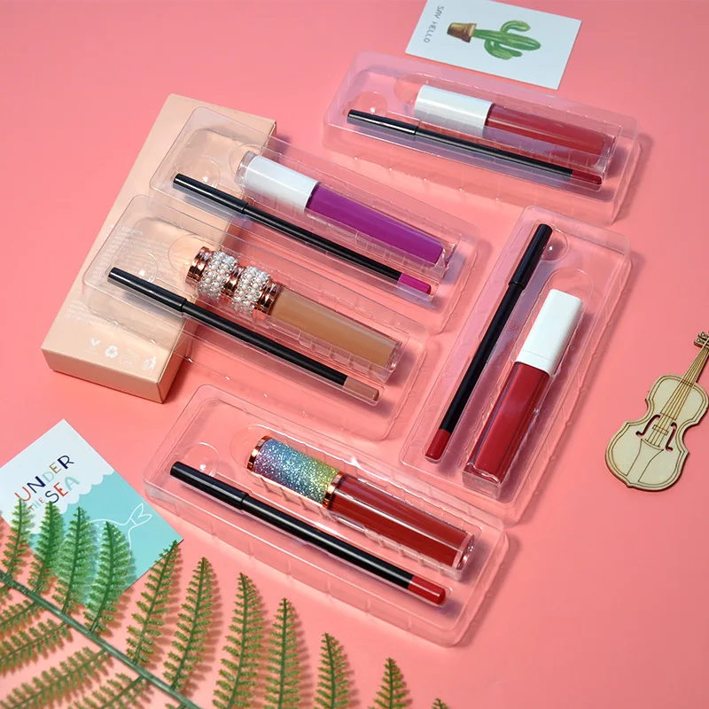 Beauty Lip Gloss Lip Liner Combo 20 Count Set Non-stick Cup Matte Lip Gloss Set