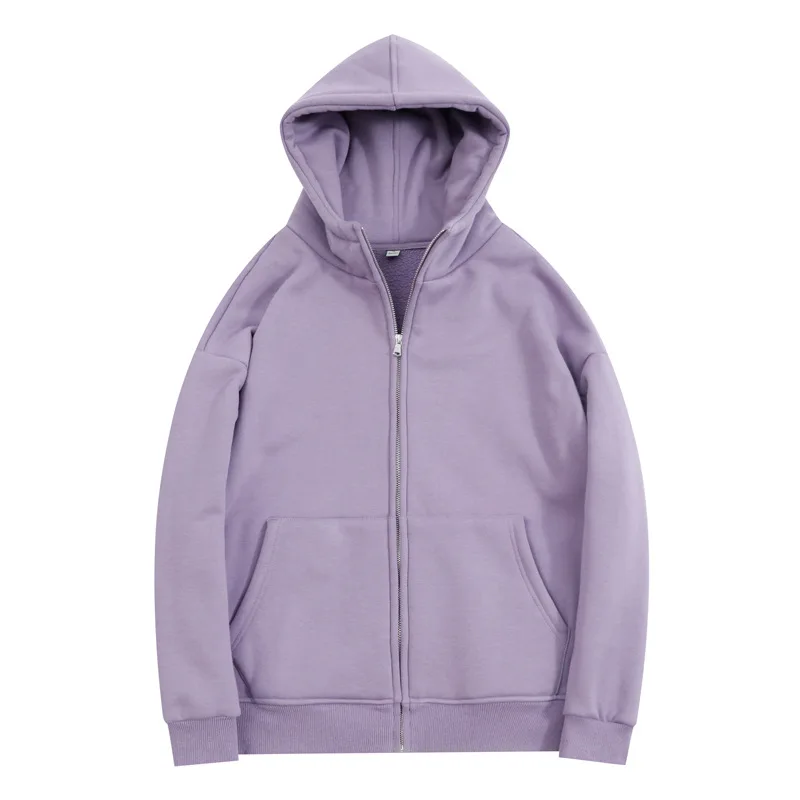 Winter Warm Thick Sweatshirt Heavy Weight Sweat Full-Zip Hoodie Fleece Unisex Hoodie