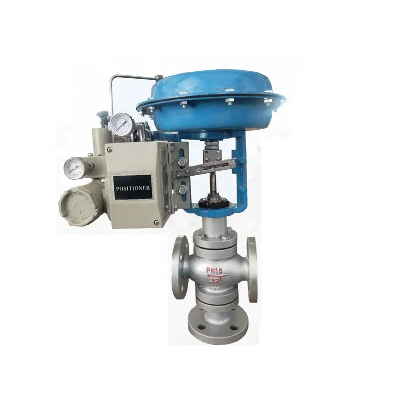 4-20mA Pneumatic Control Valve Modulating Valve Pneumatic Diaphragm Three Way Regulating Valve With Positioner