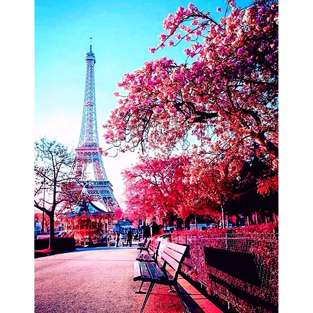 Картина «сделай сам» в современном стиле, городской пейзаж, комната, настенное искусство, масляная краска без рамы для взрослых, украшение для дома, картина по номерам