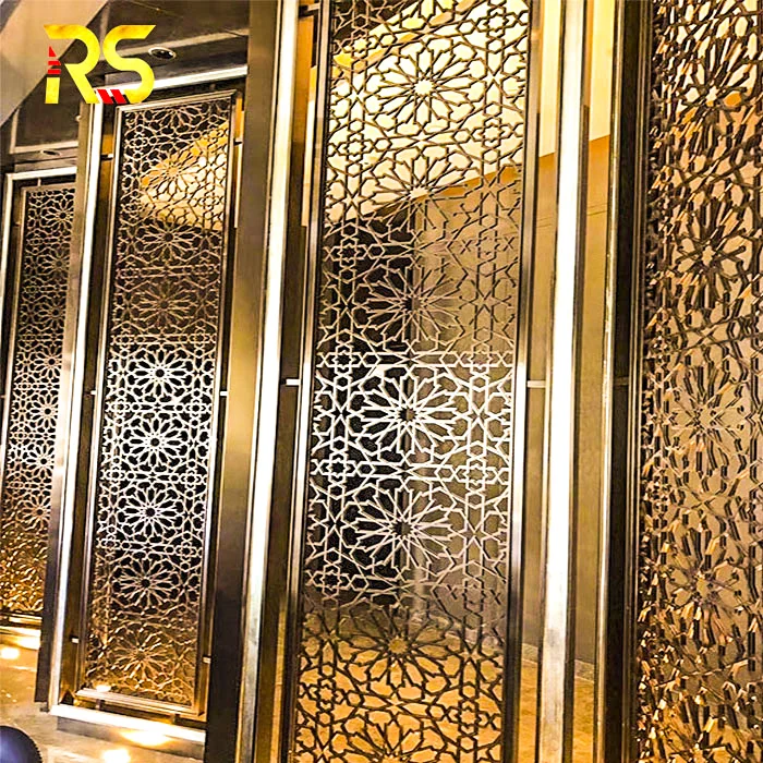 Arabic Interior Stainless Steel Laser Cut Decorative Partition Metal Room Divider Screen Panel