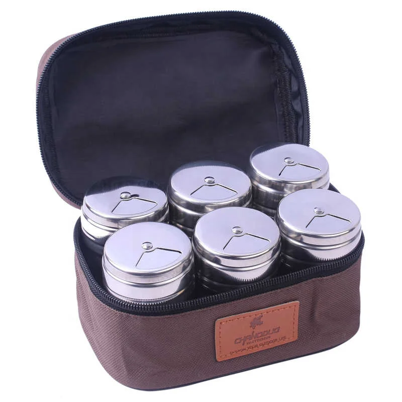 Kitchen supplies stainless steel seasoning bottle stainless steel barbecue seasoning container camping outdoor seasoning bottle