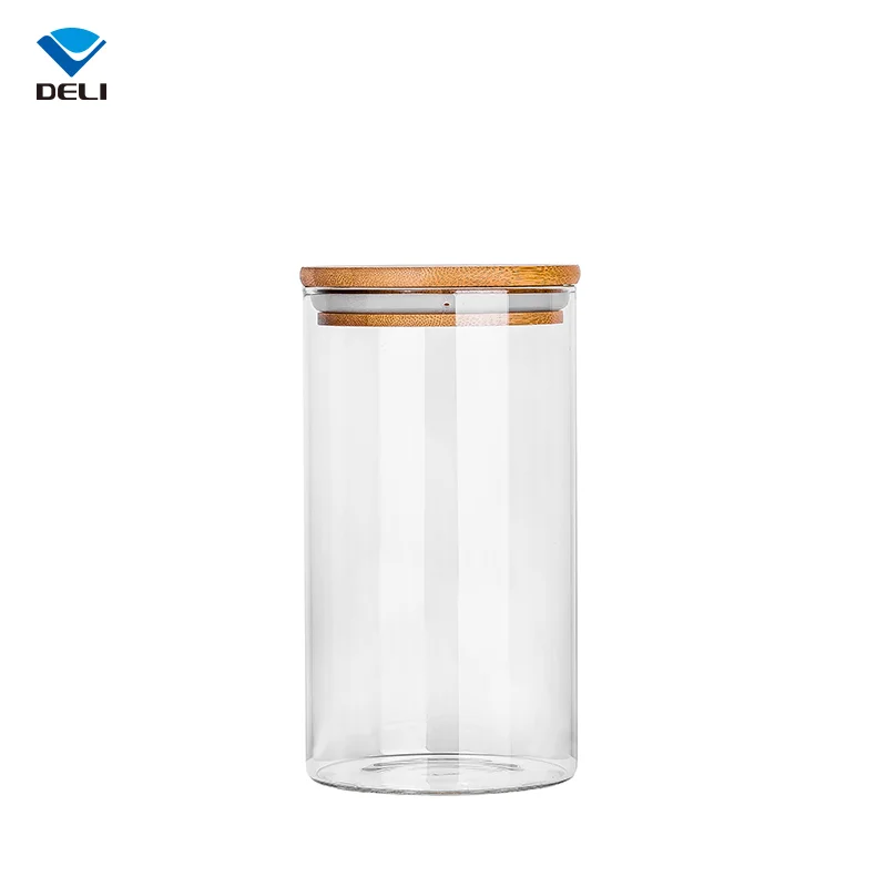 
DELI Modern Designed 1400ml 47.33oz Large High Borosilicate Vacuum Cookie Airtight Canister 