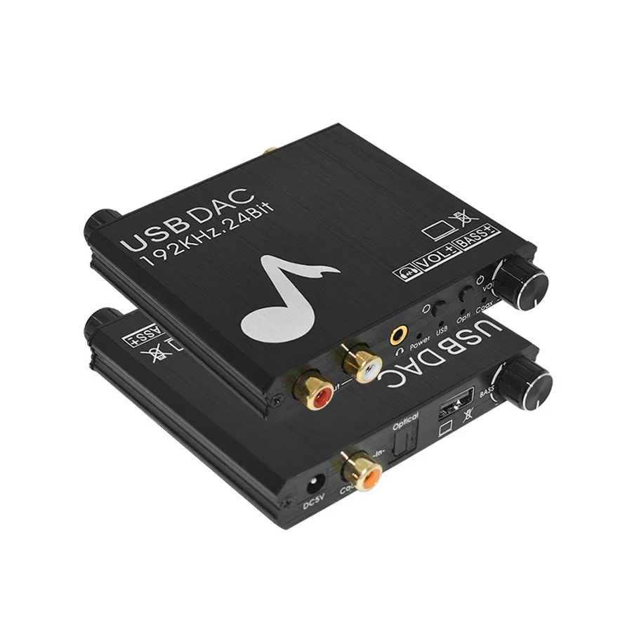 Digital to Analog Audio Converter Optical to Analog Adapter 192KHZ