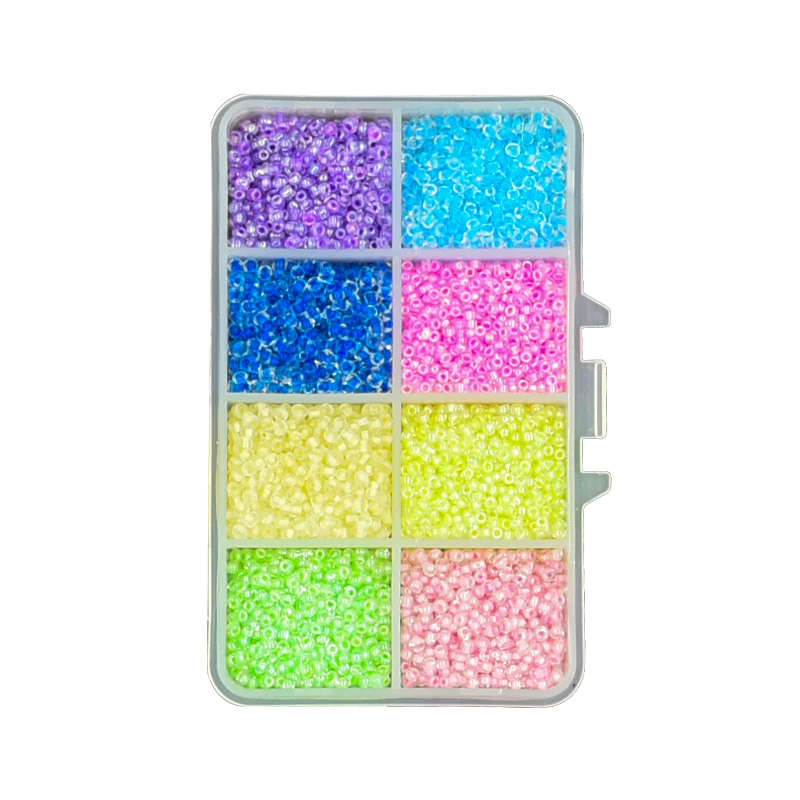 2023 New Spring Colors 8 Grids 2mm 12/0 Handmade Accessories Hot Sales Glass Beed Seed Beads DIY Set For Jewelry Making