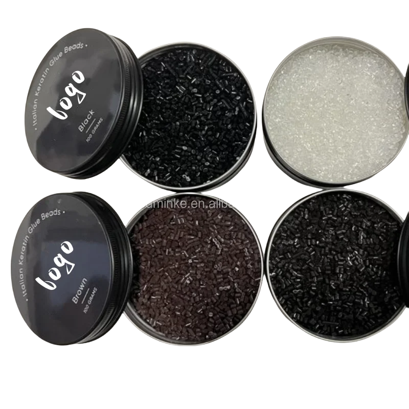 Italian Keratin Glue Grains Keratin Hot Melt Hard Glue Sticks Beads for Making I/U/V/Flat Tip Hair Extensions