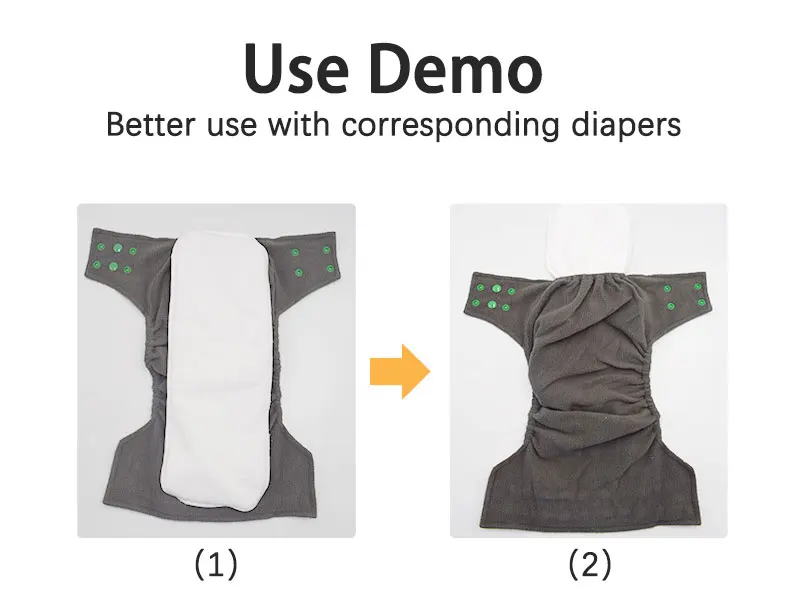 8pcs baby diaper Multiple Types Cloth Inserts High Absorbent Organic 3- Layer Baby Urine Mat Insert For Baby Cloth Diapers