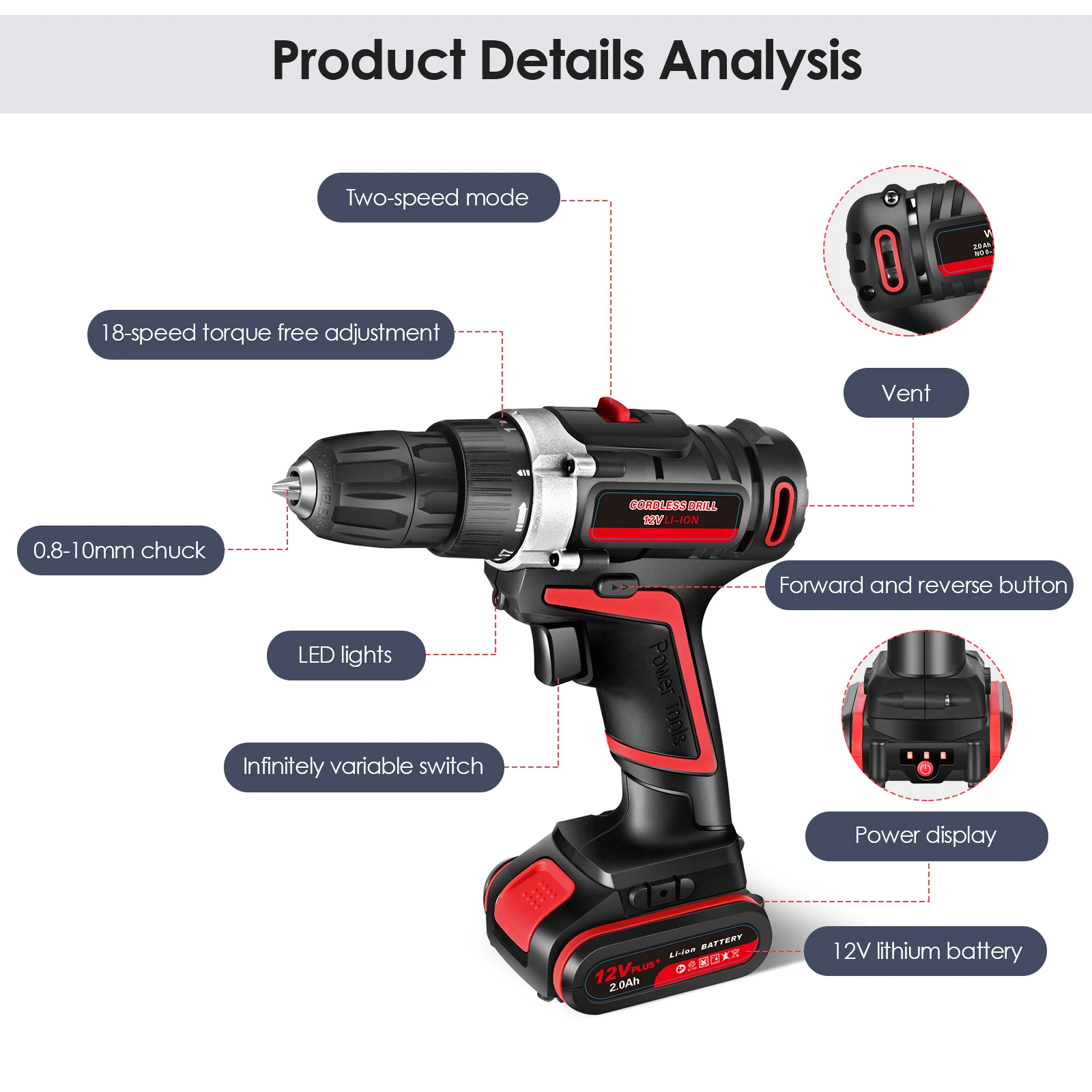 Airpump Mini Tyre Inflator Portable Air Compressor with Cordless Drill Electric Drill Kit