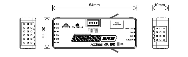 FrSky ARCHER PLUS SR8 8CH Receiver FrSky 2.4GHz ACCESS / ACCST D16 for X18 X18S X20S XE X20 PRO HD Ttransmittes