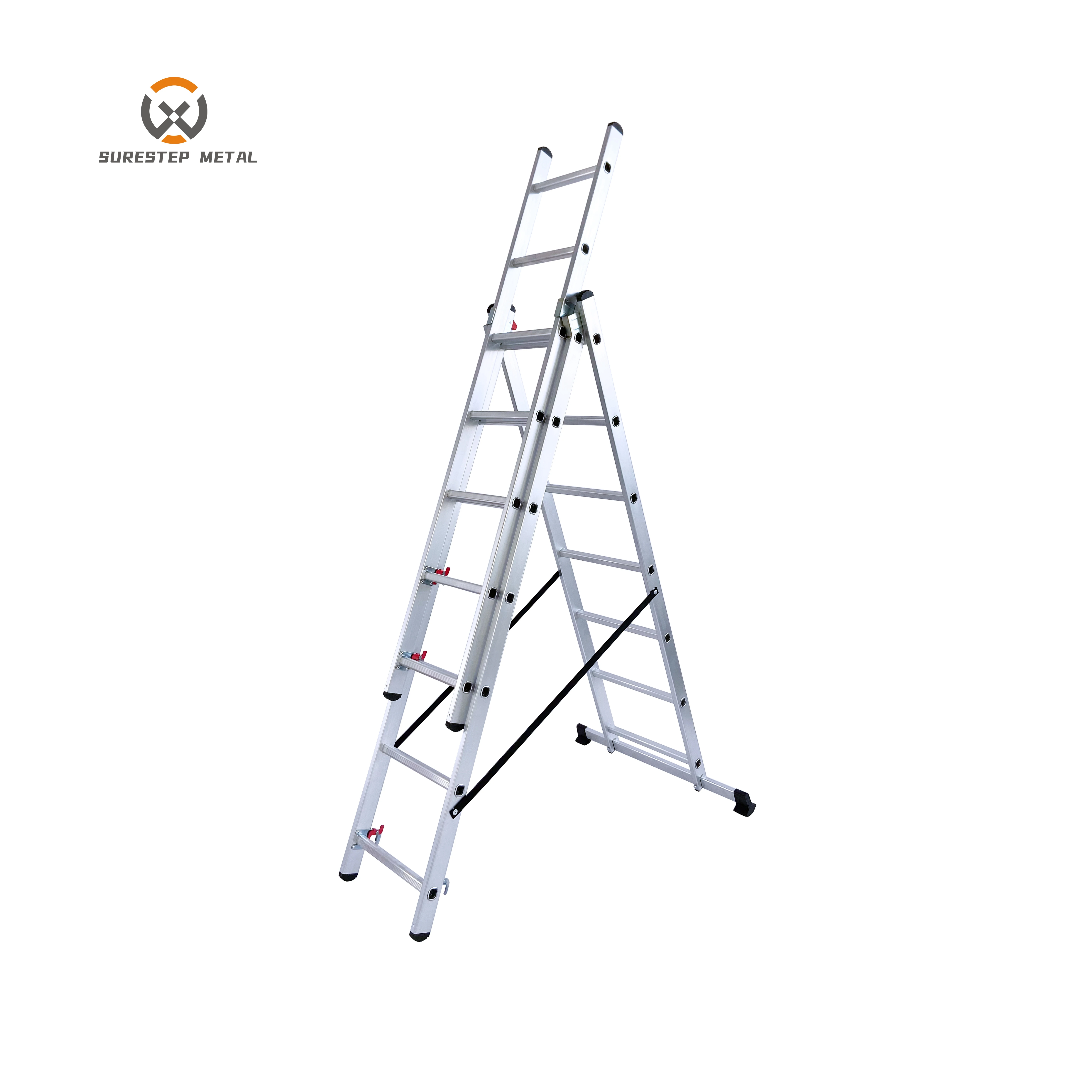 Aluminum 3-part Extension Ladder Combination  Ladder Aluminum Step Ladder