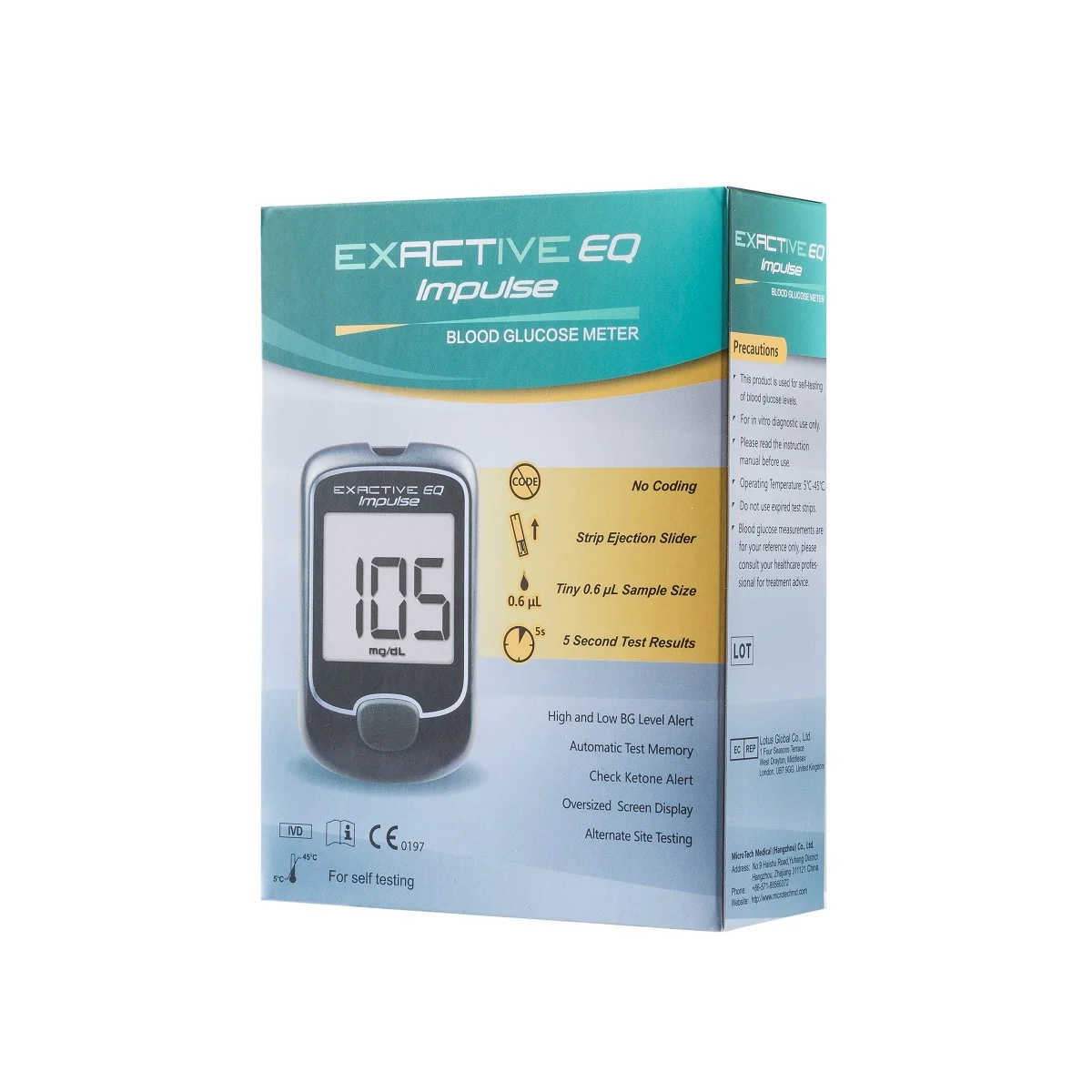 
Microtech Dynamic Glucose Monitor Sugar Test Equipment Diabetes Testing Meter 