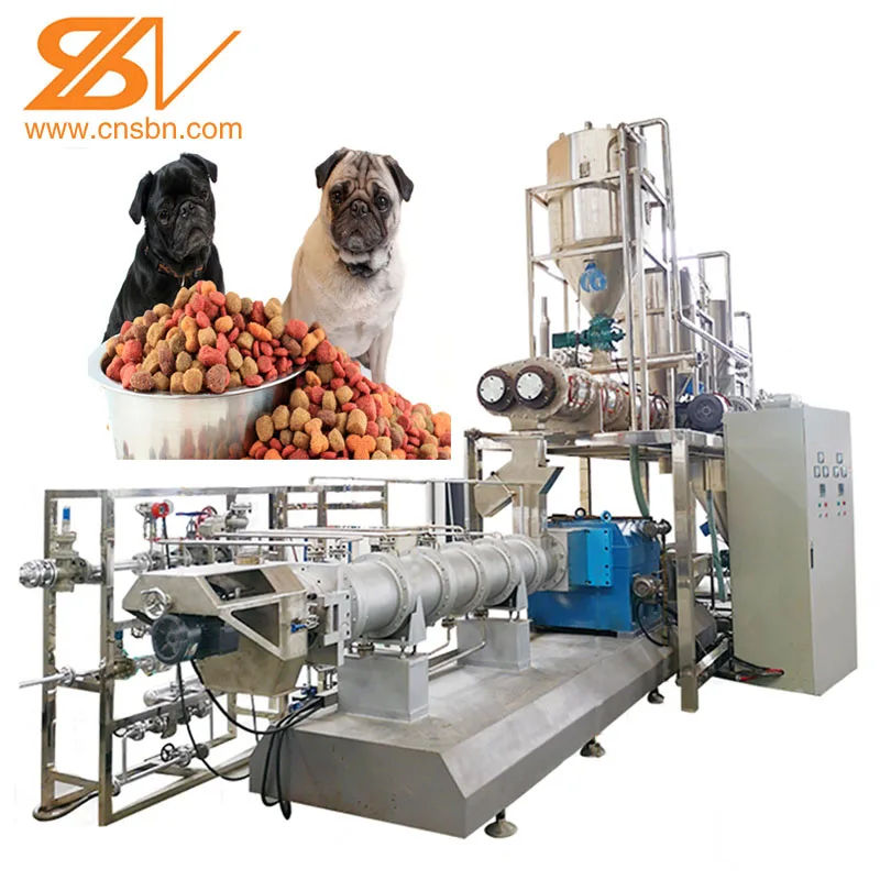 0.1-6ton/h automatic dry dog food pellet make machine production line making double twin screw feed extruder in Turkey