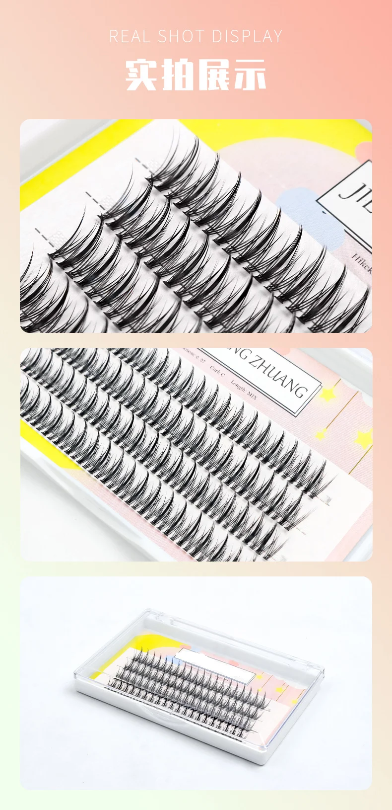 Sandwich angel eyelashes thick false eyelashes female curling and sharpening simulation comic eyelashes