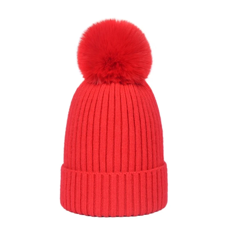 New Plain Women Winter Crochet hat  Beanies Hats With Pom