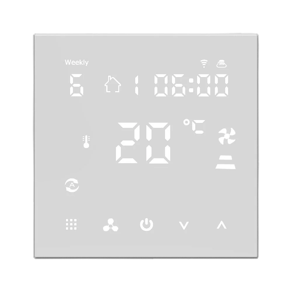 HY607AC HVAC Thermostat Wifi Digital Touch LED Screen Temperature Regulator Fan Coil Unit Smart Wall Smart Home Modern NTC,10K