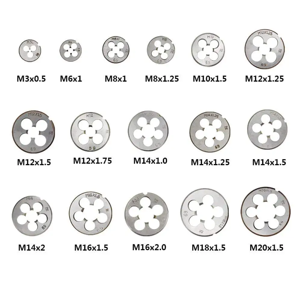 Perfactool 1pc Metric Left Hand Machine Thread Die Metalworking Screw Thread Machine Die M3 M6 M8 M10 M12 M14 M16 M18 M20