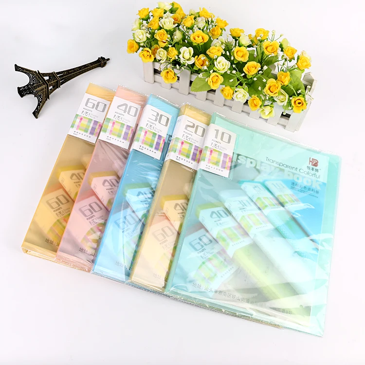 
China Supply A4 PP 10/20/30/40/60/80/100 Pocket Transparent Display Book Presentation File Folder 
