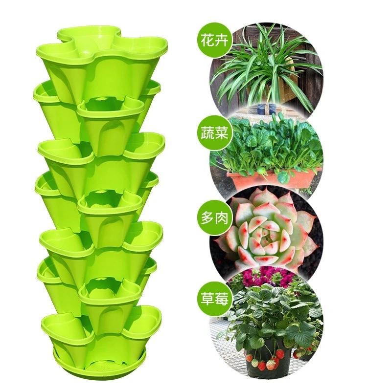 Stackable grow pot for garden hydroponics system farming vertical Grow Pot flower plant pots aquaculture equipment