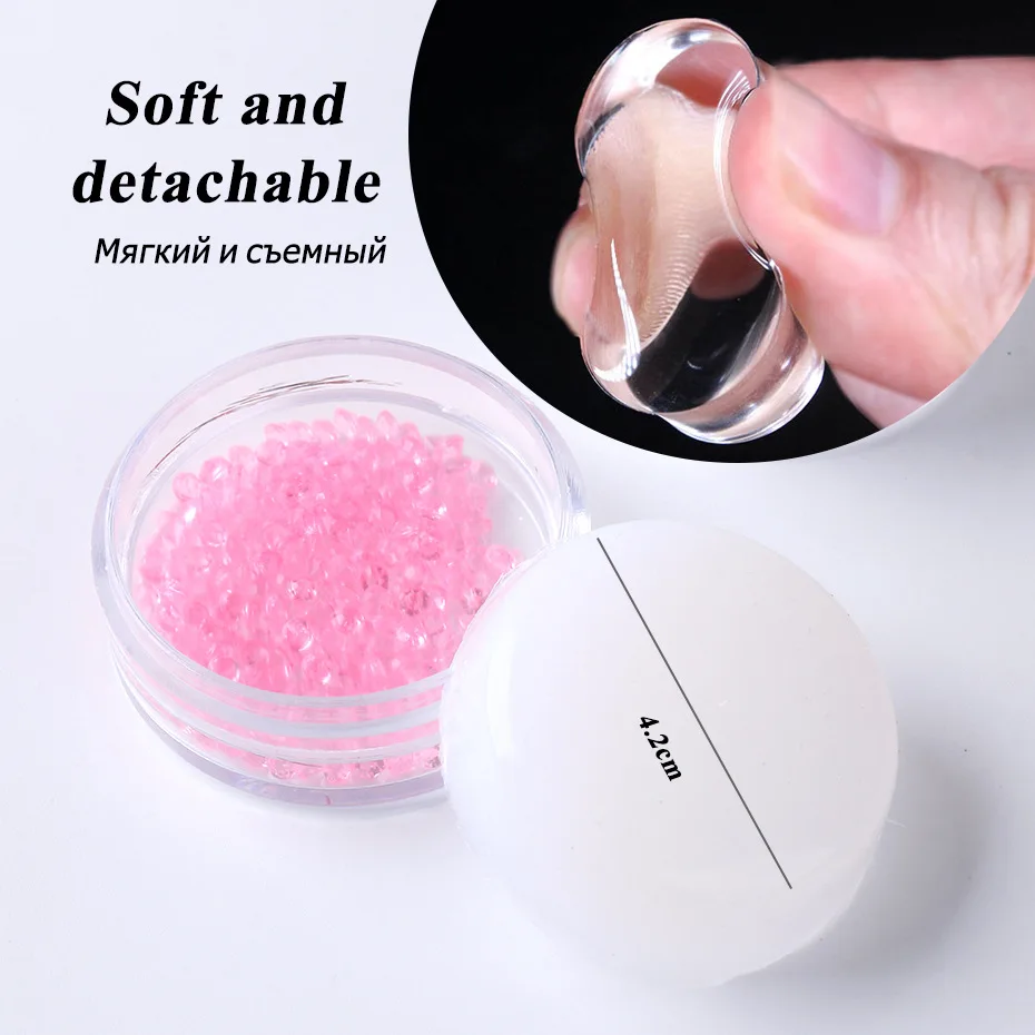 Cross-border new nail tool French nail template transfer tool round flat silicone seal multi-purpose nail
