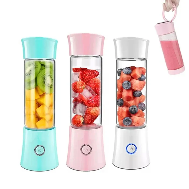 Customized Juice Smoothie blender portable 480ml mixeur glass high speed blender 150w masticating juicer 3 in1 mixer