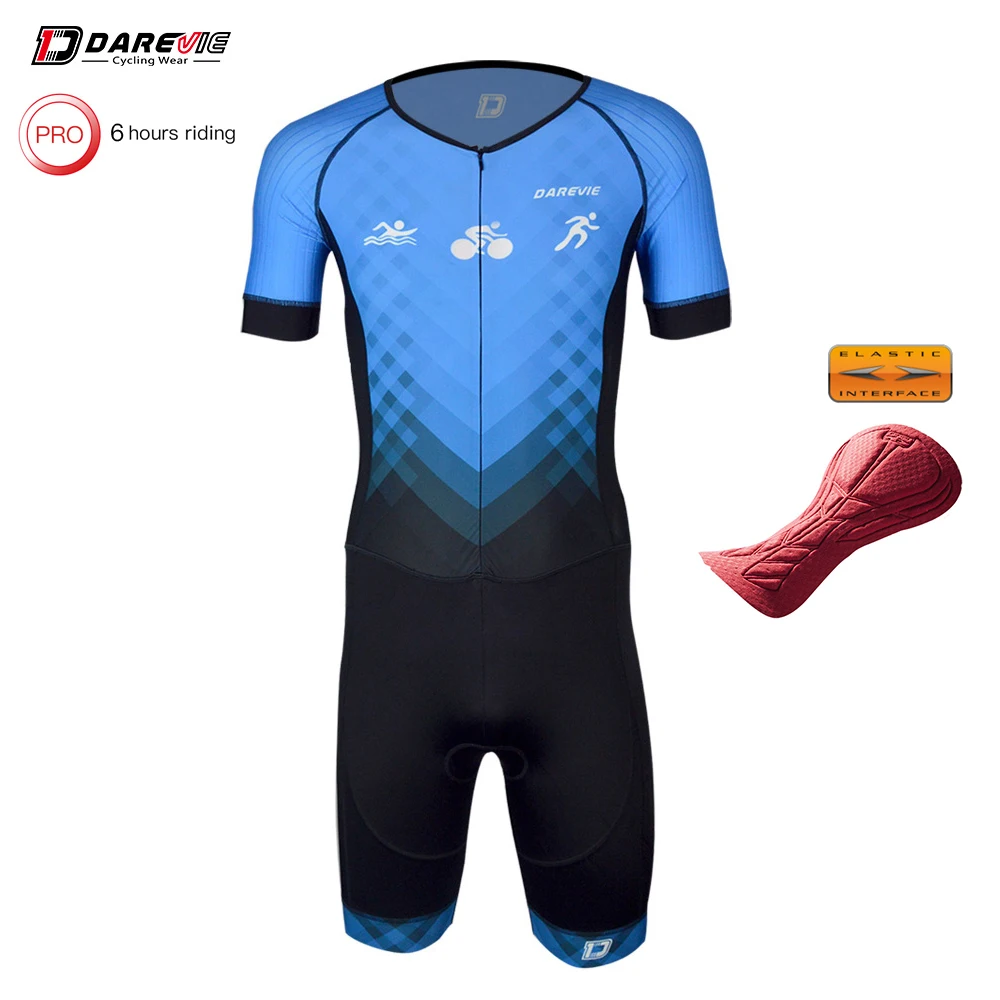 Darevie OEM sublimation print custom team cycling trisuit bicycle skin suit bike speed suit bespoke cycling triathlon suit