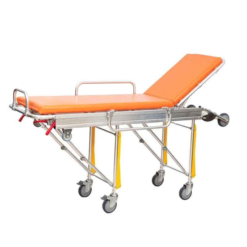 GYF automatic loading stretcher hospital ambulance aluminum alloy wide side folding 120 emergency loading stretcher