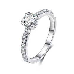New CHARLES COLVARD Moissanite Engagement Ring 18K White Gold 0.5CT GH Near Colorless VVS FOREVER ONE Moissanite Ring For Women