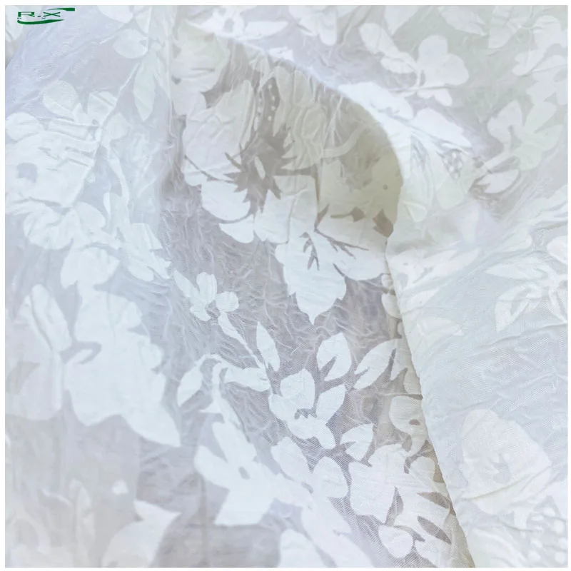 Custom Wholesale 50%Viscose 50%Polyester Silk Burnt-out PrintedFabric For Dress