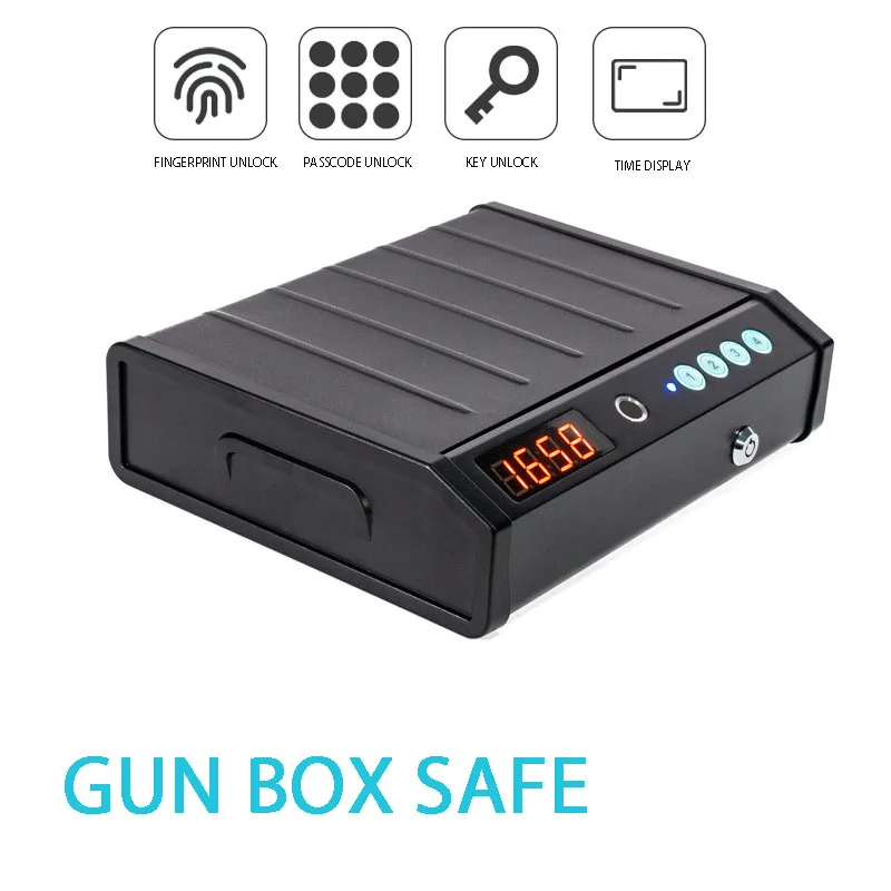 Home Smart Bedside Gun Safe Small Portable Security Safe Fingerprint Lock Technology