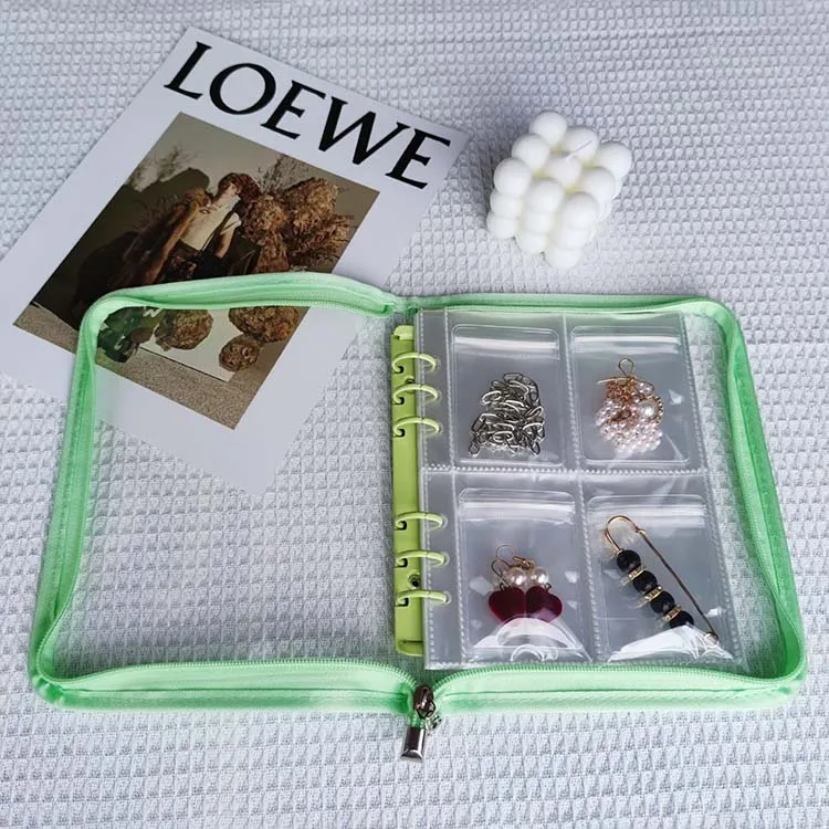 Transparent Travel Folding Jewelry Earrings Bracelets Rings Brooches Storage Plastic Jewelry Album Book