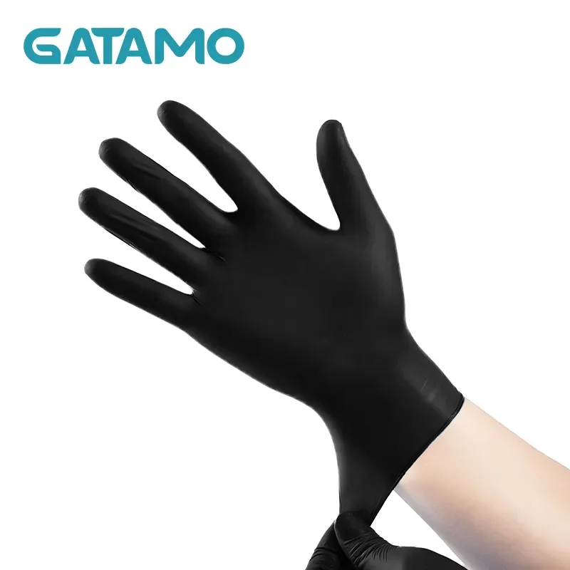 BSN009 Cheap Exam guantes de nitrilo Box 4 6mil Black Nitrile Gloves Pure Examination food disposable powder free nitrile gloves