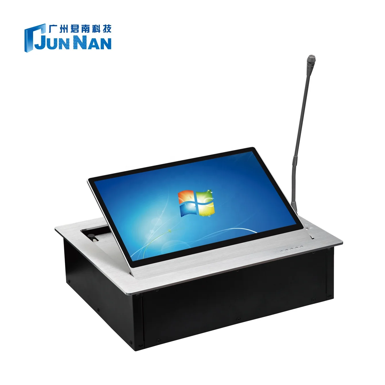 Система связи с ЖК-экраном Junnan 15,6, ручной и Электрический ЖК-монитор с подъемником, моторизованный СВЕТОДИОДНЫЙ монитор с откидной крышкой