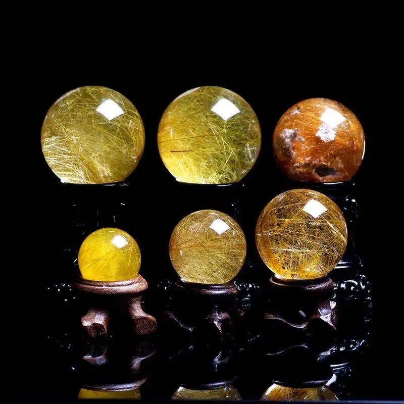 Free shipping rutile sphere rutilated natural quartz for meditation