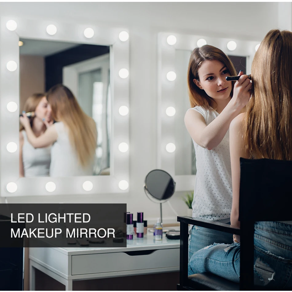 Hollywood Makeup Light Bulbs Vanity Mirror Lamp for Bathroom White Body USB Powered touch Switch Lamps