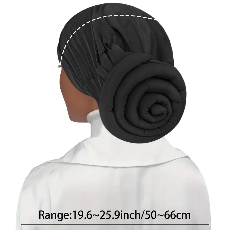 Fashion Ethnic Style Soft Stretchy Women Head Scarf Hat Solid Color Headwrap Turbans Muslim Turban Hat