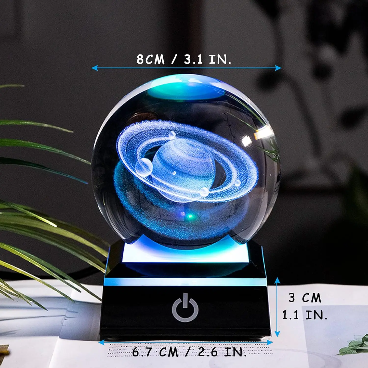 Hot Sell Creative Saturn Space Model Crystal Blank Glass Ball 3D Laser Engraved Table Decoration Crystal Ball