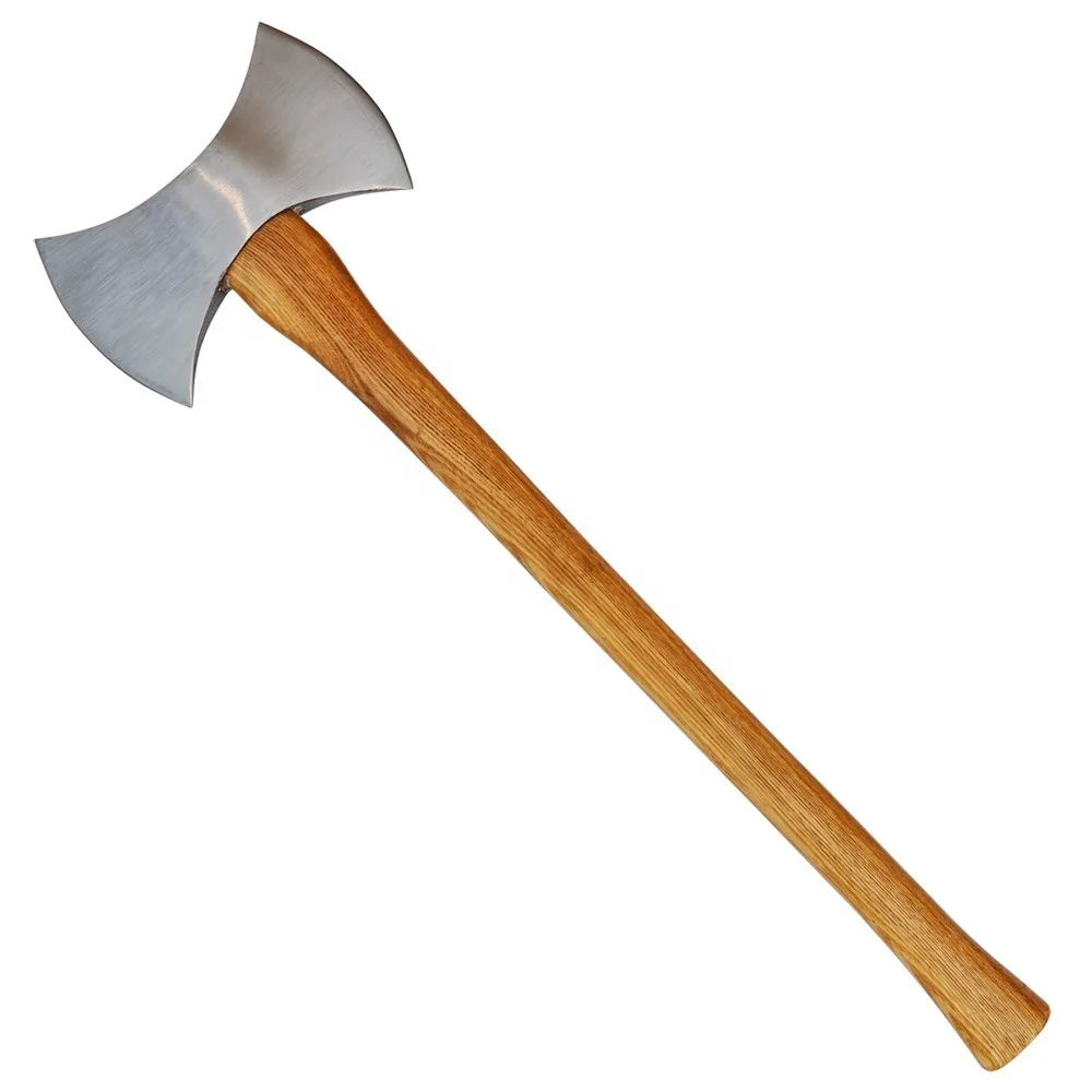 Russian Double Blade Ax Vikings Axe High Carbon Steel Axe Cutting Wooden Handle Broadaxe Big Hatchet