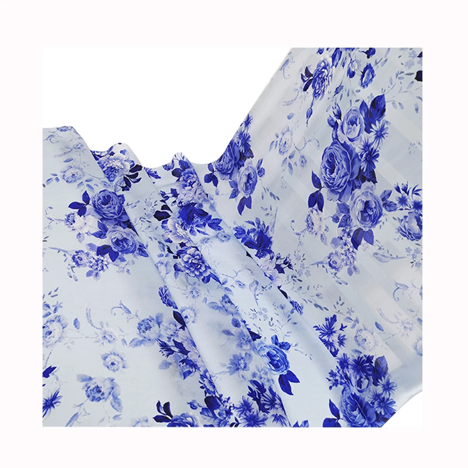 Ткань Ципао в национальном стиле шелковая атласная струйная ткань с цифровой