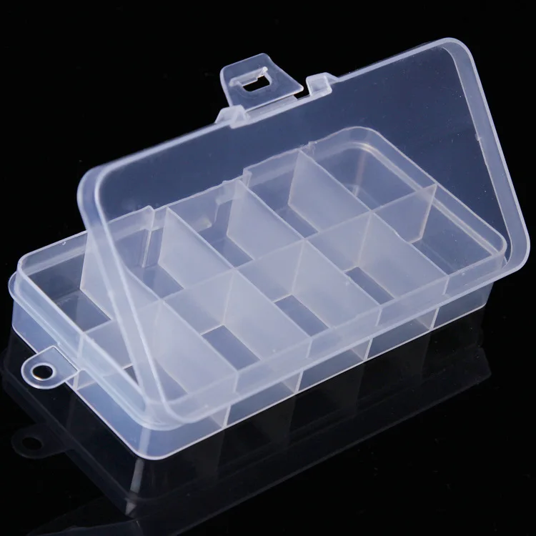 Simple 10 Grids Compartments Jewel Bead Case Organizer Storage Box