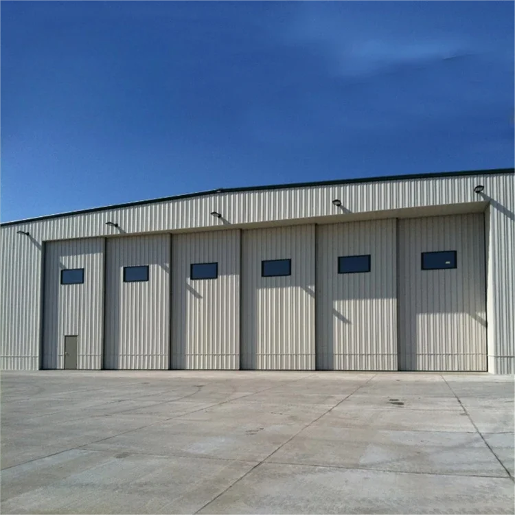 Low price light rain resistance prefabricated steel aircraft hangar building