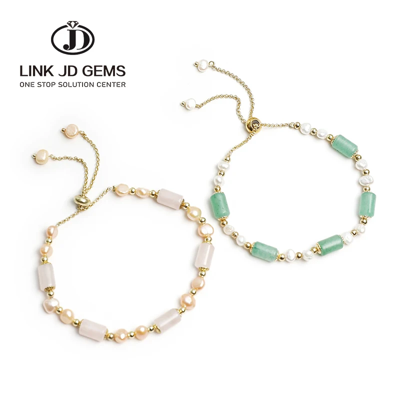 Wholesale natural green Aventurine quartz/rose quartz metal chain bracelet, high quality crystal bracelet ex factory price (1600375371571)