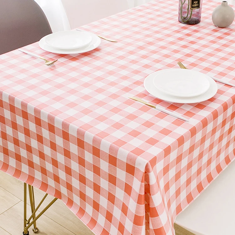 Red pink Coffee Eco-friendly Wholesale White Gingham Table Cloth Tablecloth Custom