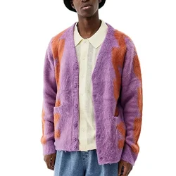 BILLIONS 2022 Winter clothing fur sweaters and cardigans for men oversized thick wool cardigan