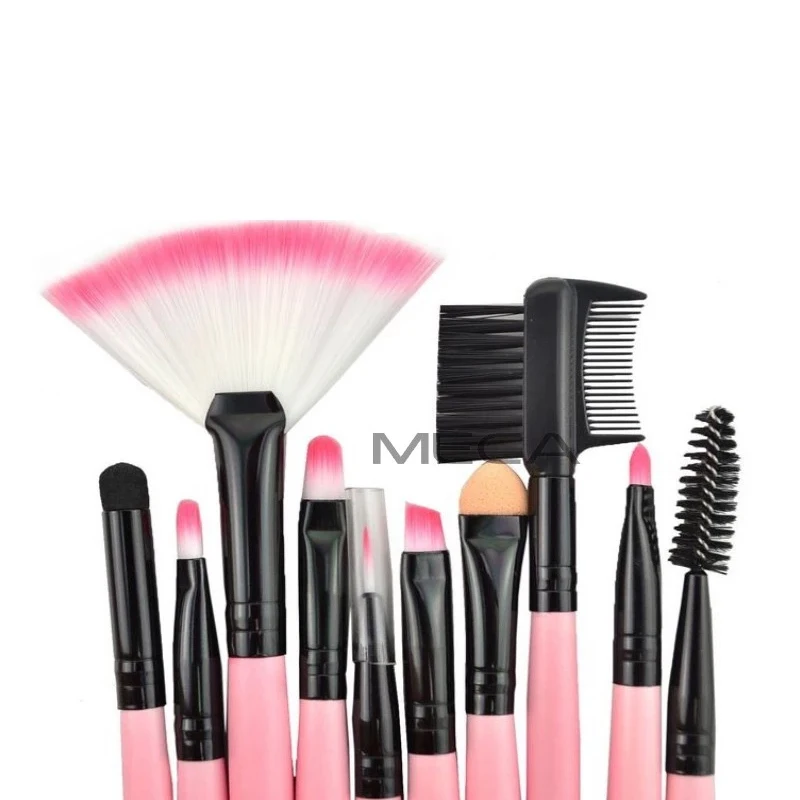 Fashion custom logo makeup brushes tools 24 pink professional makeup brush