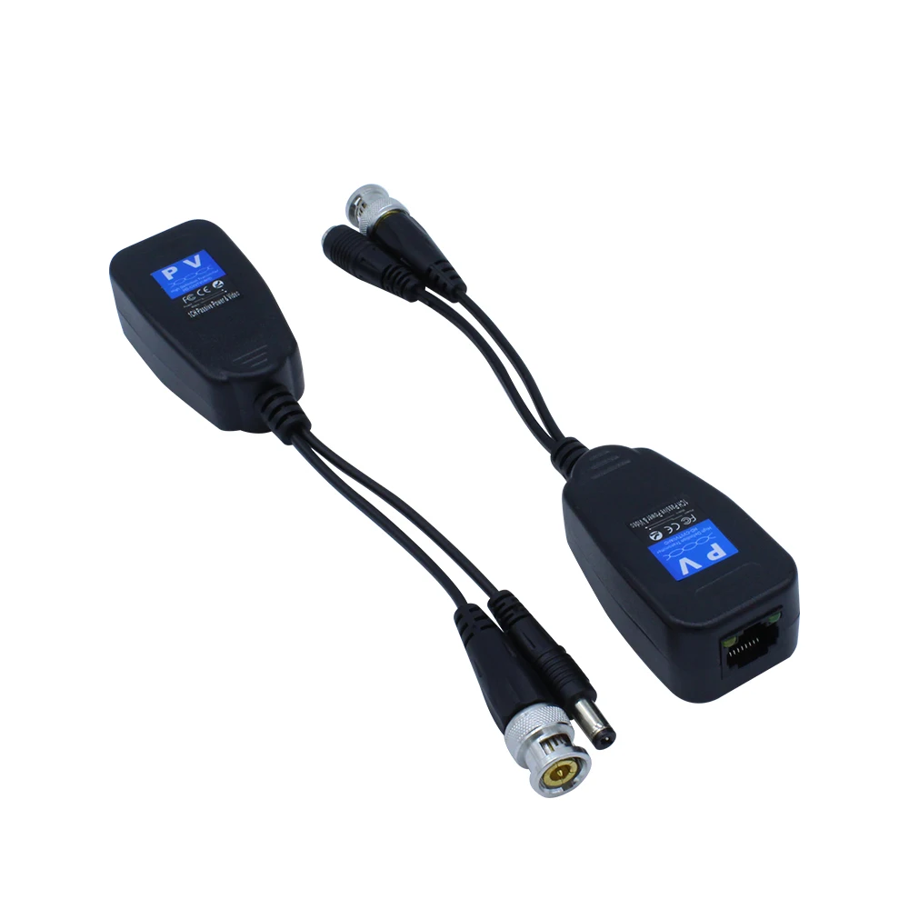 Passive Bnc To RJ45 Converter Power Video Audio HD CVI TVI AHD CVBS PVA Video Balun