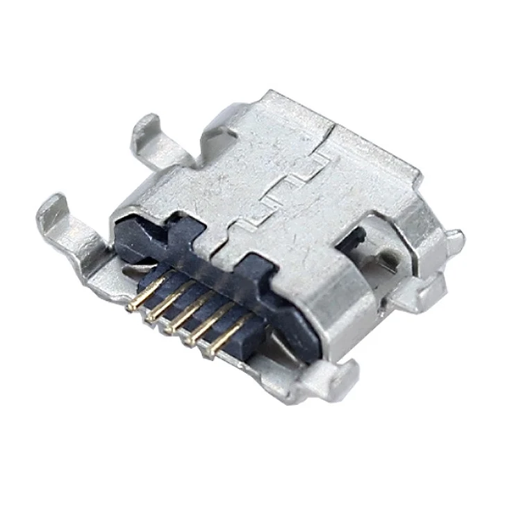 Free Sample Type B Micro Usb Charging Port Jack Heavy Plate Sinks 1.2mm SMT 5 Pin SMD Female 5pin Surface Micro USB Connector