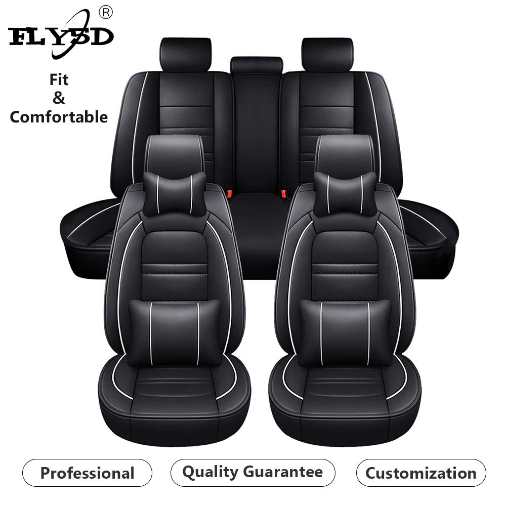  Лидер продаж на amazon чехлы для автомобильных сидений FLY5D Универсальный Полный комплект из искусственной кожи