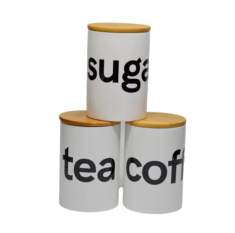 Wholesale Custom LOGO Porcelain Airtight Tea Canister Ceramic Storage Jar with Lid